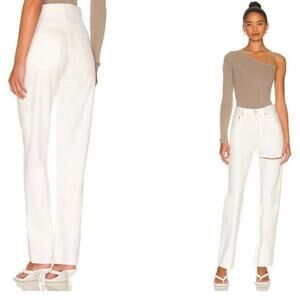 Agolde high rise straight slit leg jeans lana revolve